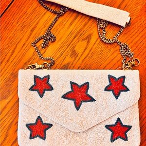 Elegant Cream and Red Star Women's Clutch